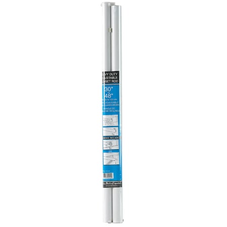 John Sterling John Sterling Heavy Duty 48 in. L X 1-1/4 in. D Adjustable Powder Coated Steel Closet Rod RP0021-30/48